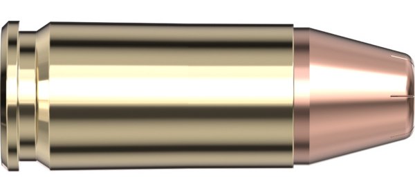 Cartouche 9 mm Luger de 124 grains, ogive XTP, même étui que la 115 grains