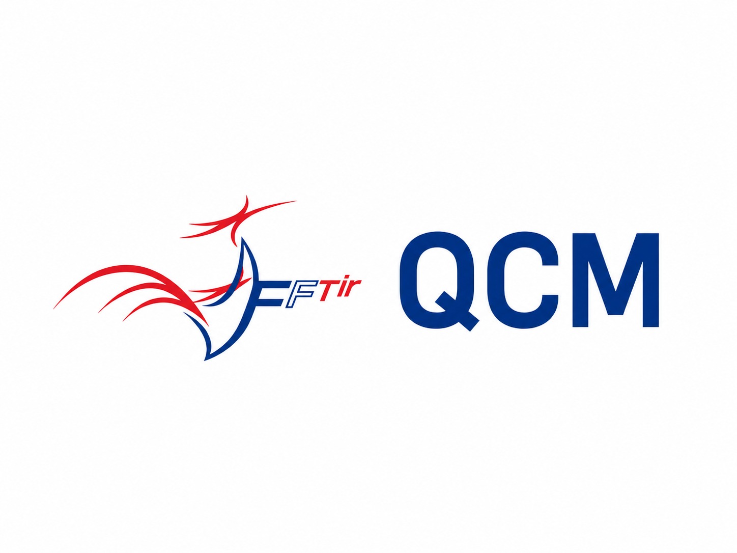 Le logo de la Fédération française de tir accolé au sigle QCM.