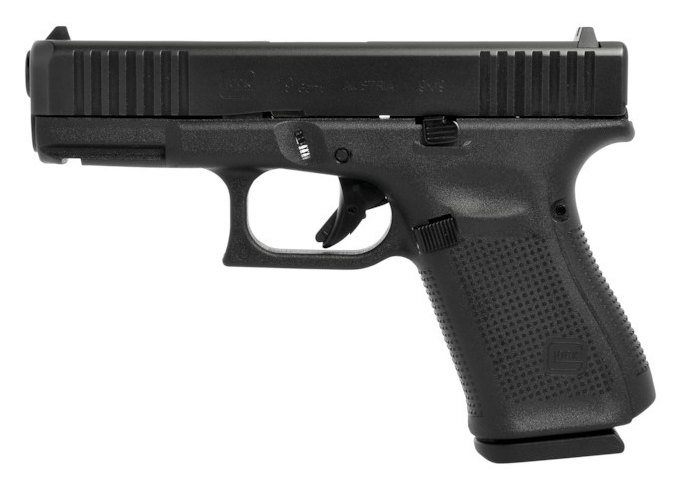 Glock 19 Gen5, left profile: 102 mm barrel and compact frame