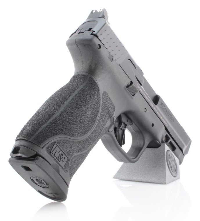 Smith & Wesson M&P9 M2.0 de profil gauche, carcasse polymère et stries de glissière