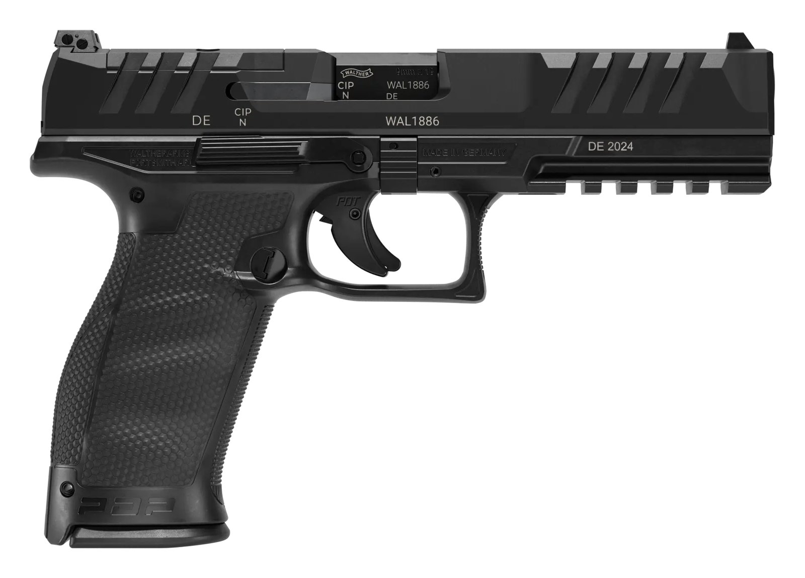 Walther PDP Full Size de profil droit, glissière prête pour optique