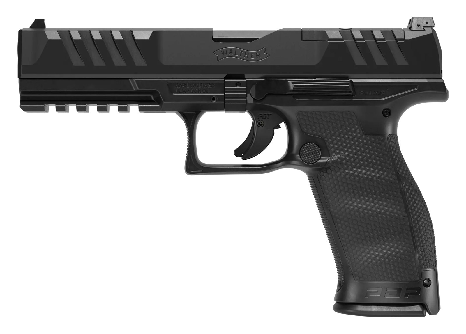 Walther PDP Full Size 5 pouces de profil gauche, stries de glissière SuperTerrain
